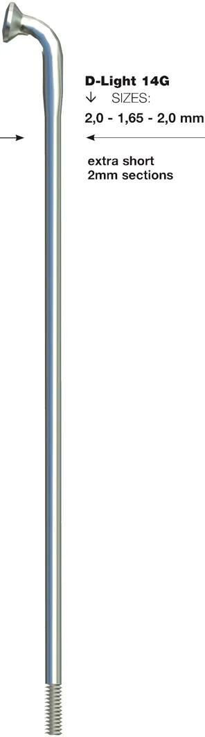 Sapim Speiche d-light Speiche d-loght Edelstahl db 2x1,65x262mm b