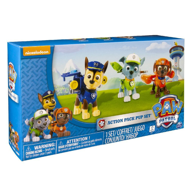 Paw Patrol Action Pack 3 Welpen Rockyen Zuma und Chase