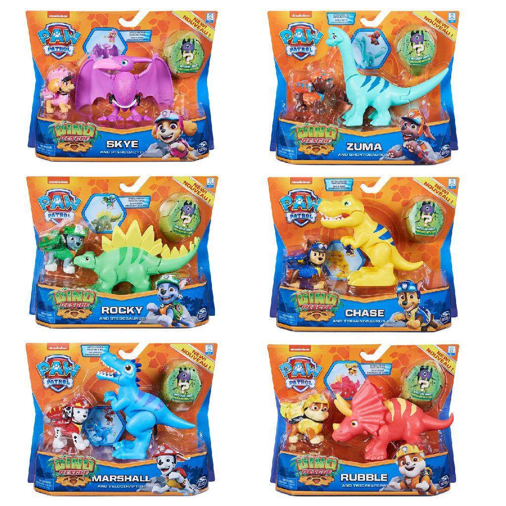 Paw Patrol Dino Rescue Welpe und Dino in verschiedenen Versionen