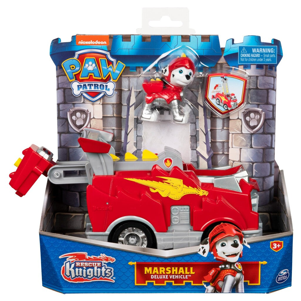 Paw Patrol Rescue Knights Marshall + Deluxe Fahrzeug