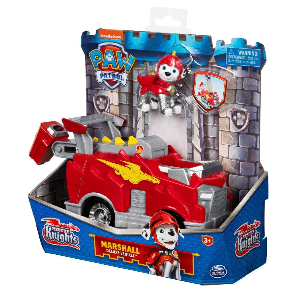 Paw Patrol Rescue Knights Marshall + Deluxe Fahrzeug