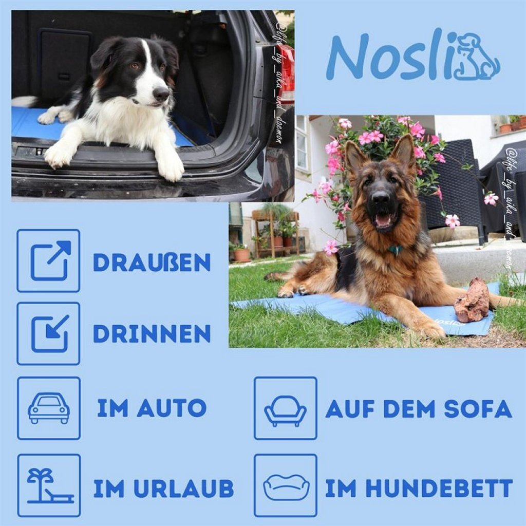 Noosli noosli self -cooling coole matte für hunde und katzen 50 x 90 cm seeblau