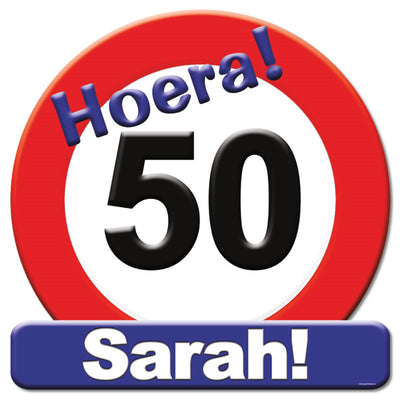 Paperdreams Kronenschild-Verkehrsschild – 50 Jahre Sarah