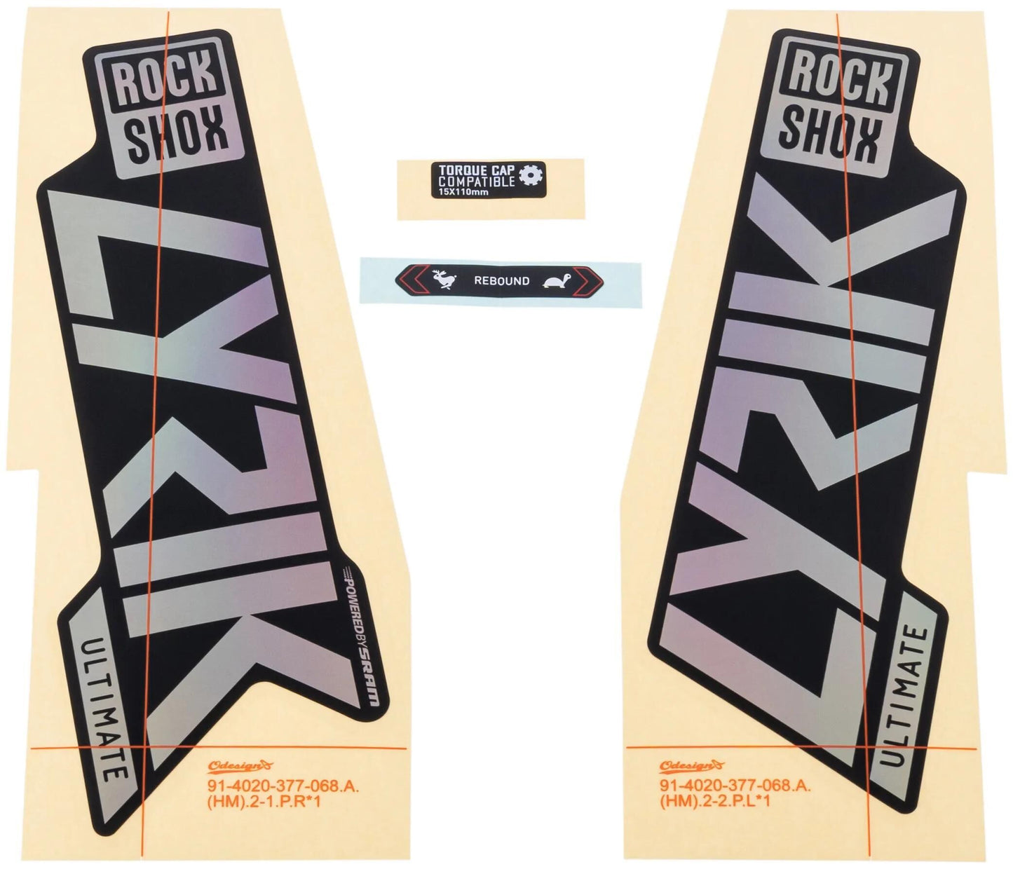 Rockshox Decal Set RS Lyrik Ult. Regenbogen