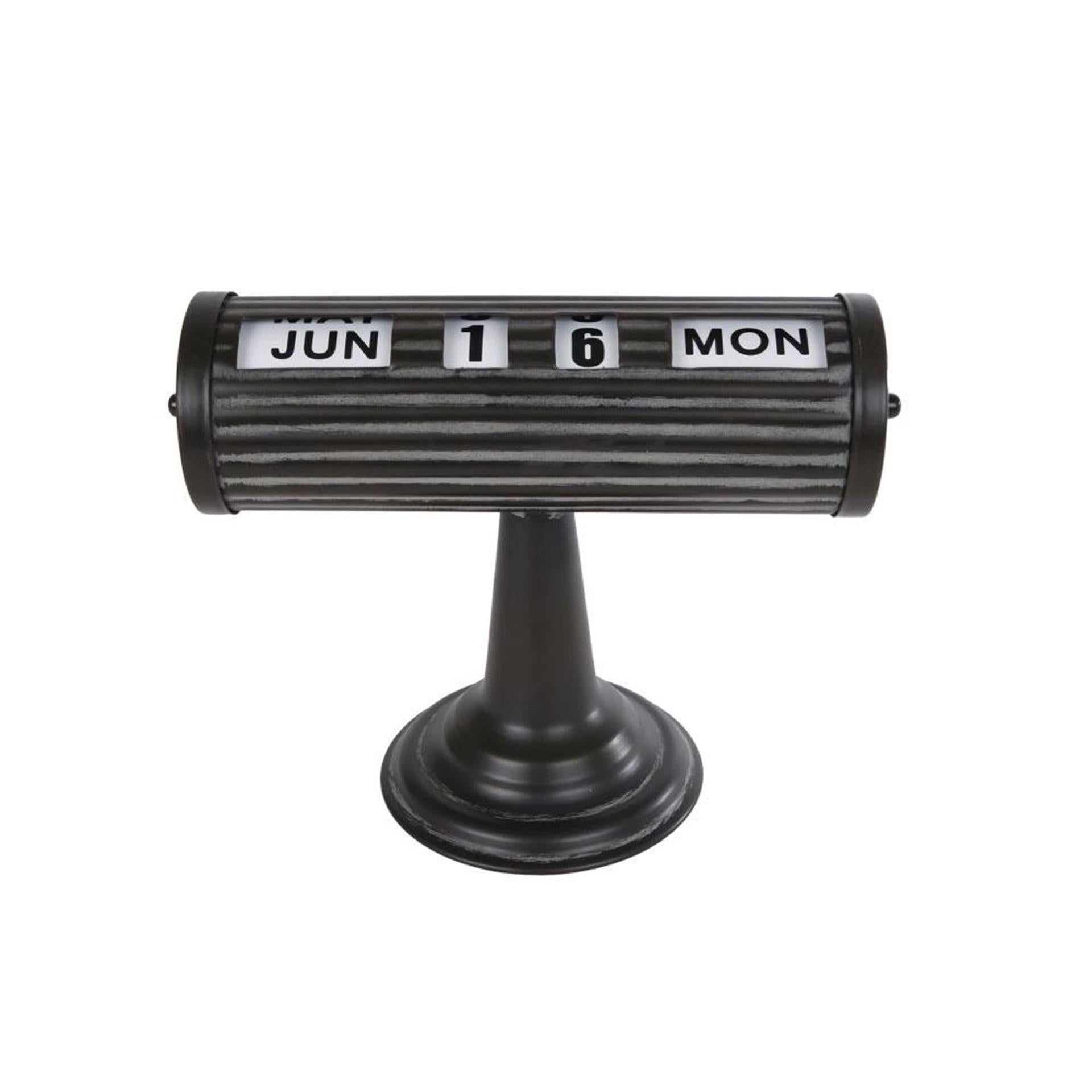 Cozydecor-Kalender aus schwarzem Metall, 24,5 x 12 x 18,5 cm