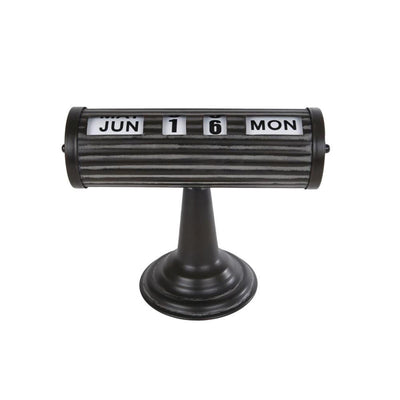 Cozydecor-Kalender aus schwarzem Metall, 24,5 x 12 x 18,5 cm