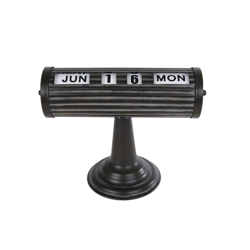Cozydecor-Kalender aus schwarzem Metall, 24,5 x 12 x 18,5 cm