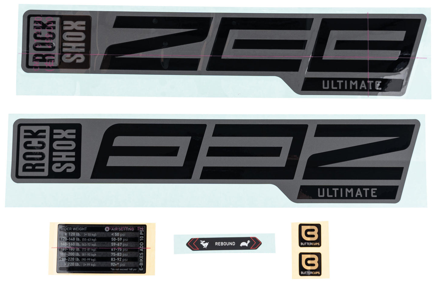Rockshox Decal Set RS Black 27 29 F. Schwarz Dip R.