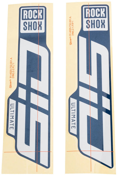 Rockshox Decal Set Rs glänzend Weiß für blaue Schieberegler