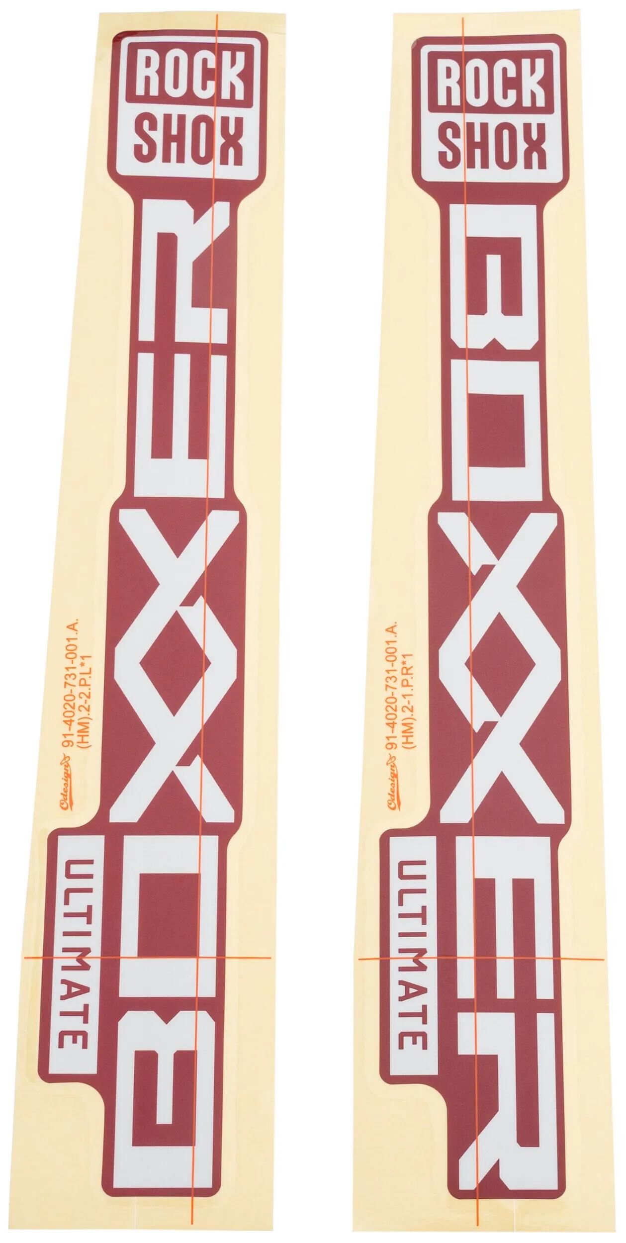 Rockshox Decal Set Rs White 27 29 mit weiß 38 mm