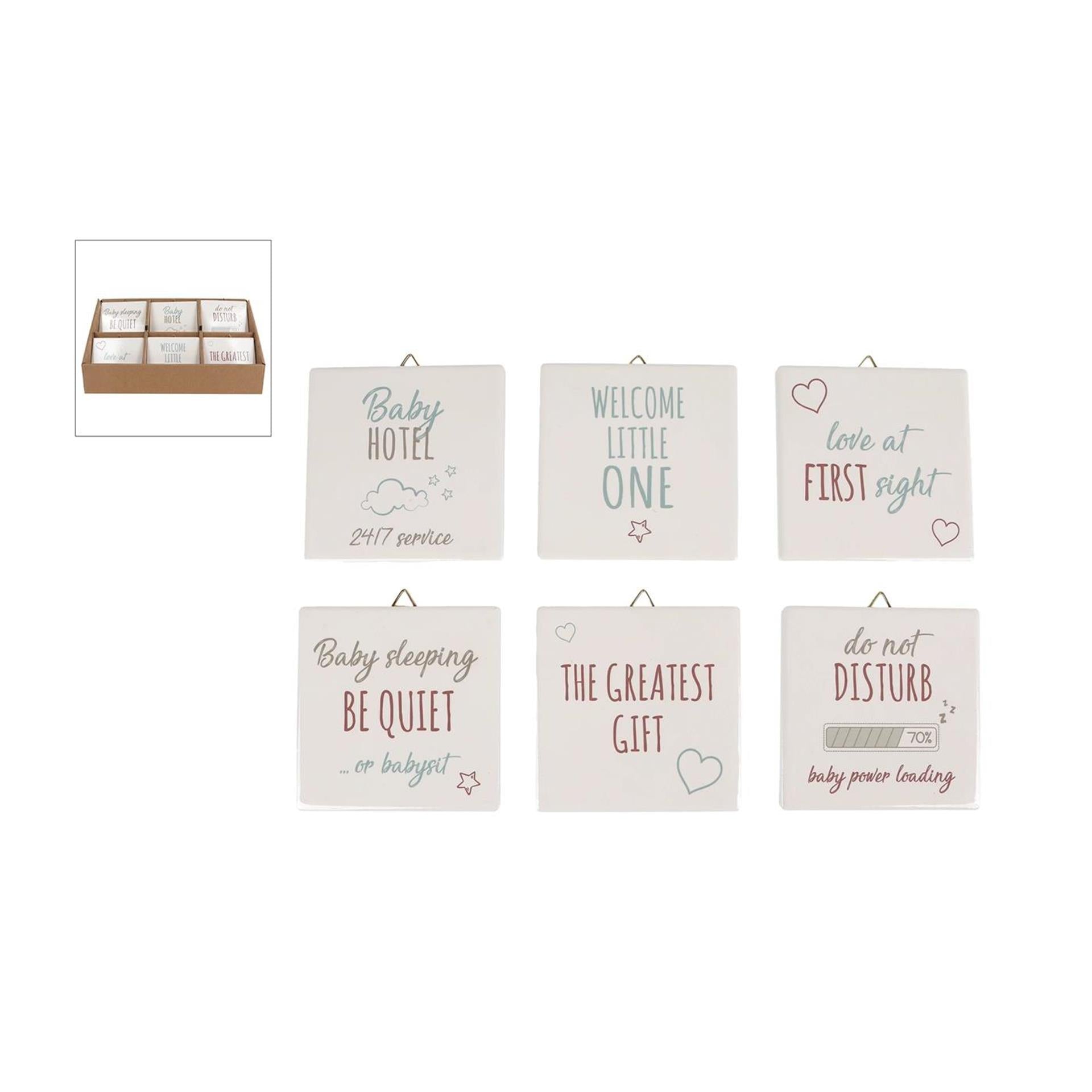 Fliese Baby mit Text 10x10x0,7cm