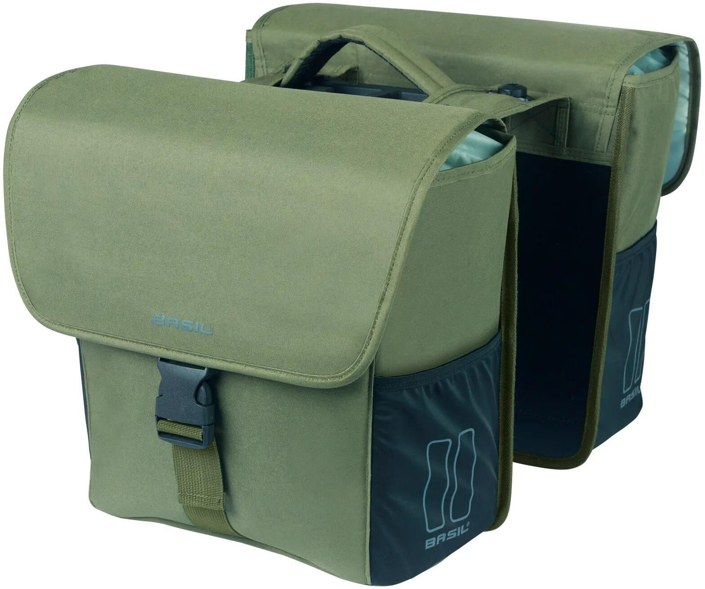Basilikum Doppelfahrradbeutel GO Mik 32 Liter 14 x 27 x 31 cm dunkelgrün