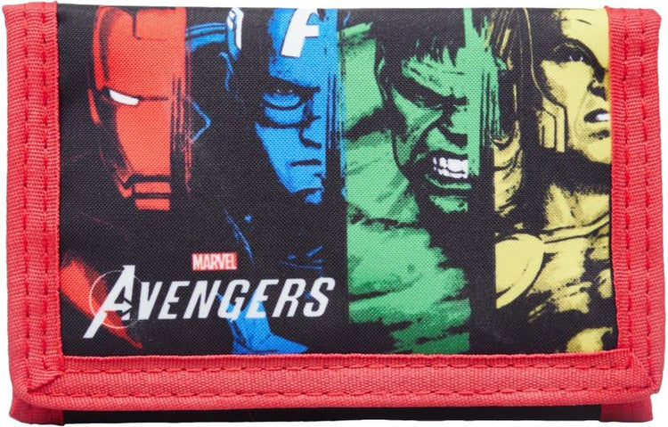 Jim Jam Avengers rote Geldbörse mit Reißverschluss und Klettverschluss