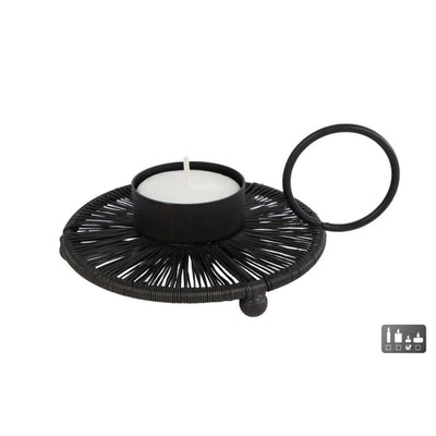 Geschenke Amsterdam Geschenke Amsterdam Teelight Halter Wire L Black Metal 14x11x4cm