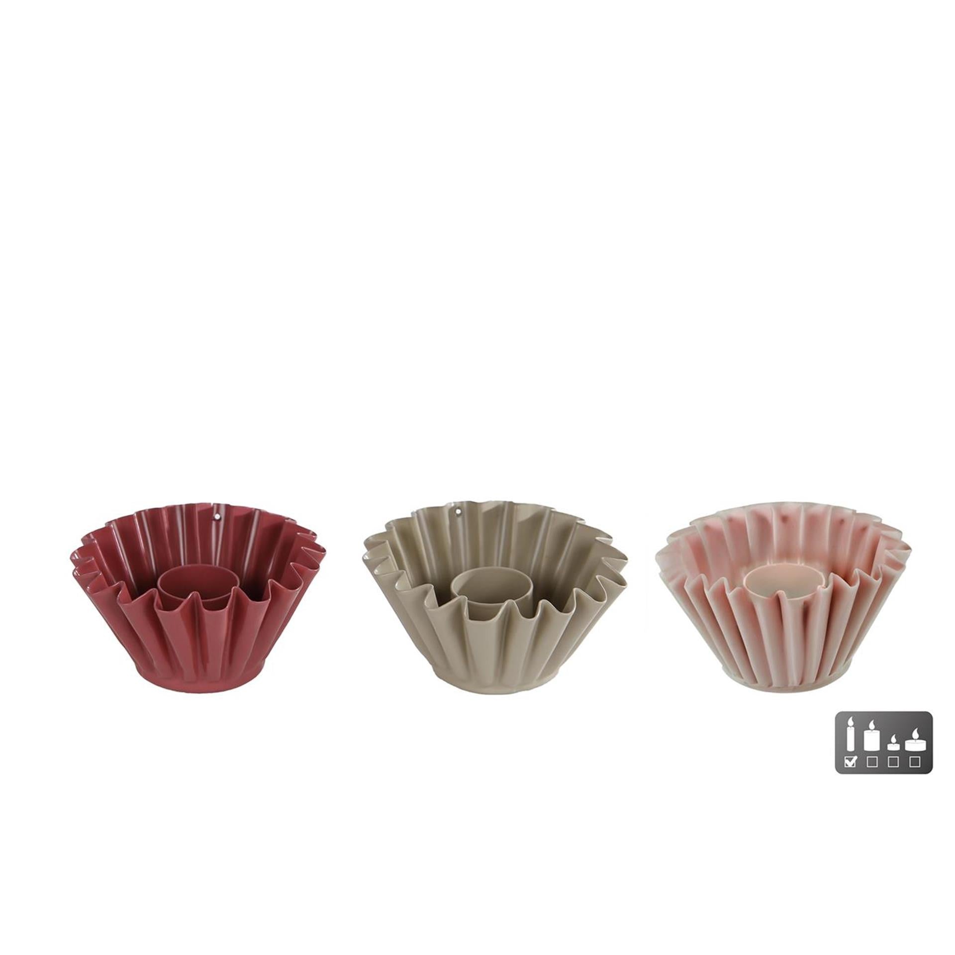 Cosydecor Kerzenständer Cupcake aus cremerosa Metall