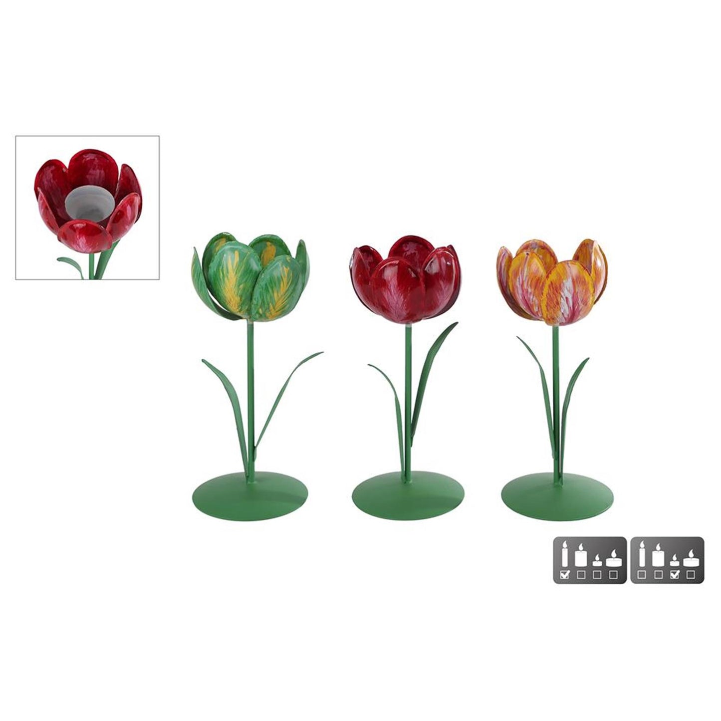 Kerzenständer Tulpe aus Metall 8x8x20cm
