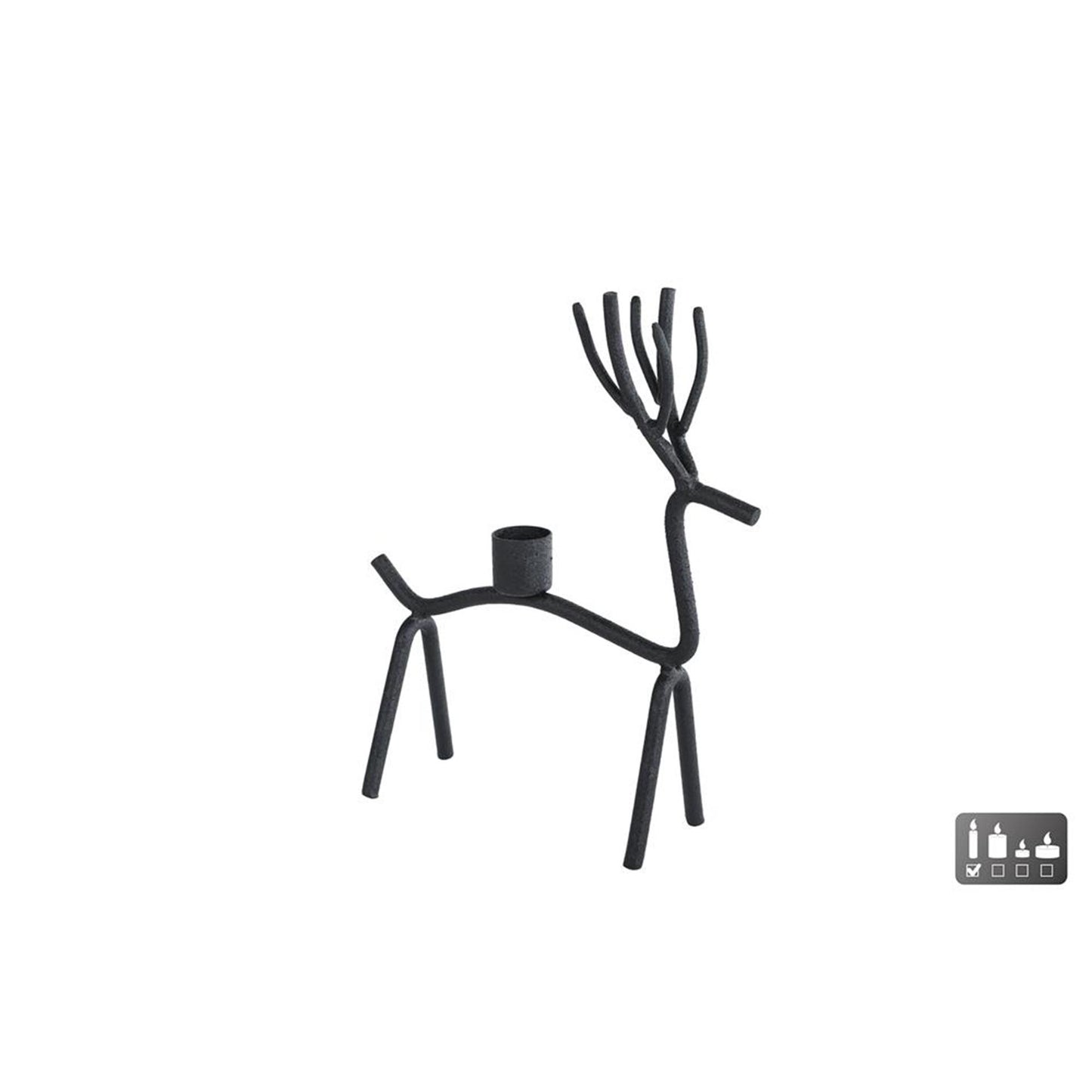 Cosydecor Kerzenständer Hirsch Metall 14x7x21cm