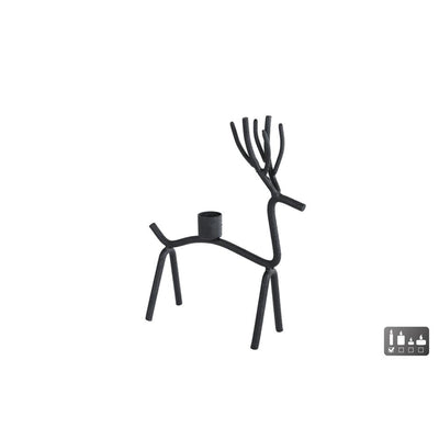 Cosydecor Kerzenständer Hirsch Metall 14x7x21cm