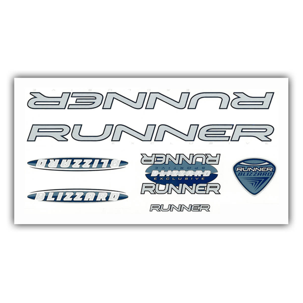 Fahrradrahmen Aufkleber Set Runner Blizzard blau