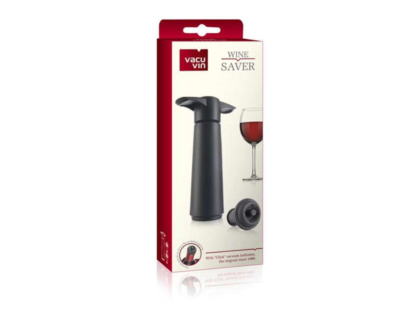 Vacu Vin Weinsparer schwarz mit 2 Kappen