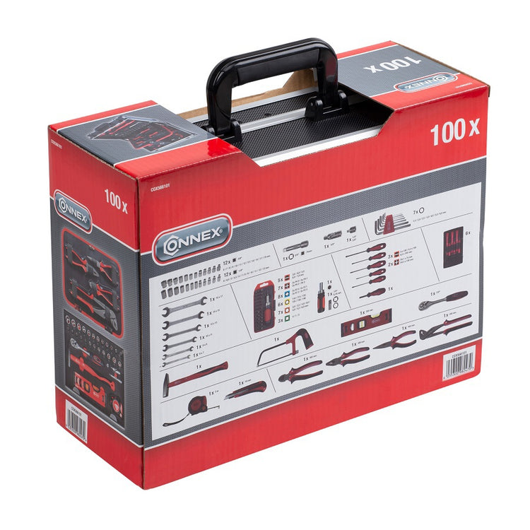 Connex Werkzeugkoffer 100-teiliger Aluminiumkoffer
