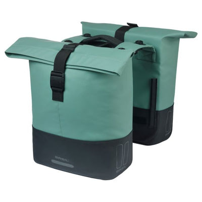 Basil Doppelte Fahrradtasche Cove Mik 28-32l 14 x 29 x 36 cm - Grün Schwarz