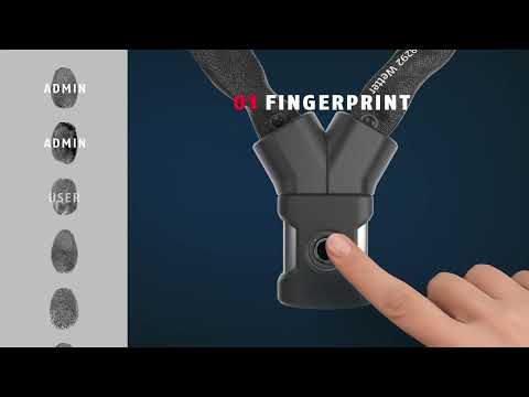 ABUS Kettenschloss Yardo Fingerabdruck 7807FP 110 Schwarz