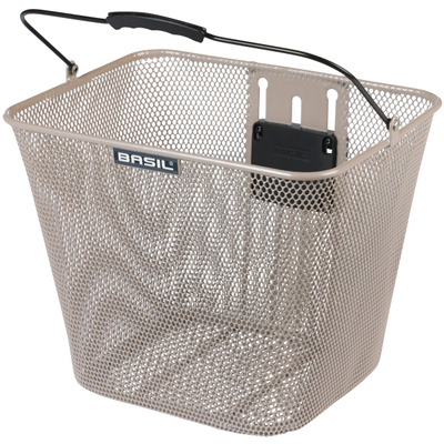 Basilikum Fahrradkorb Bilbao KF Fixierung 26 x 22 x 27 cm nackt metallisch