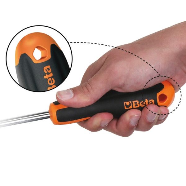 Beta Evox Schraubendreher-Werkzeuge 1207e TX20 für Schrauben mit Torx®-Profil – verchromt, Spitze brüniert