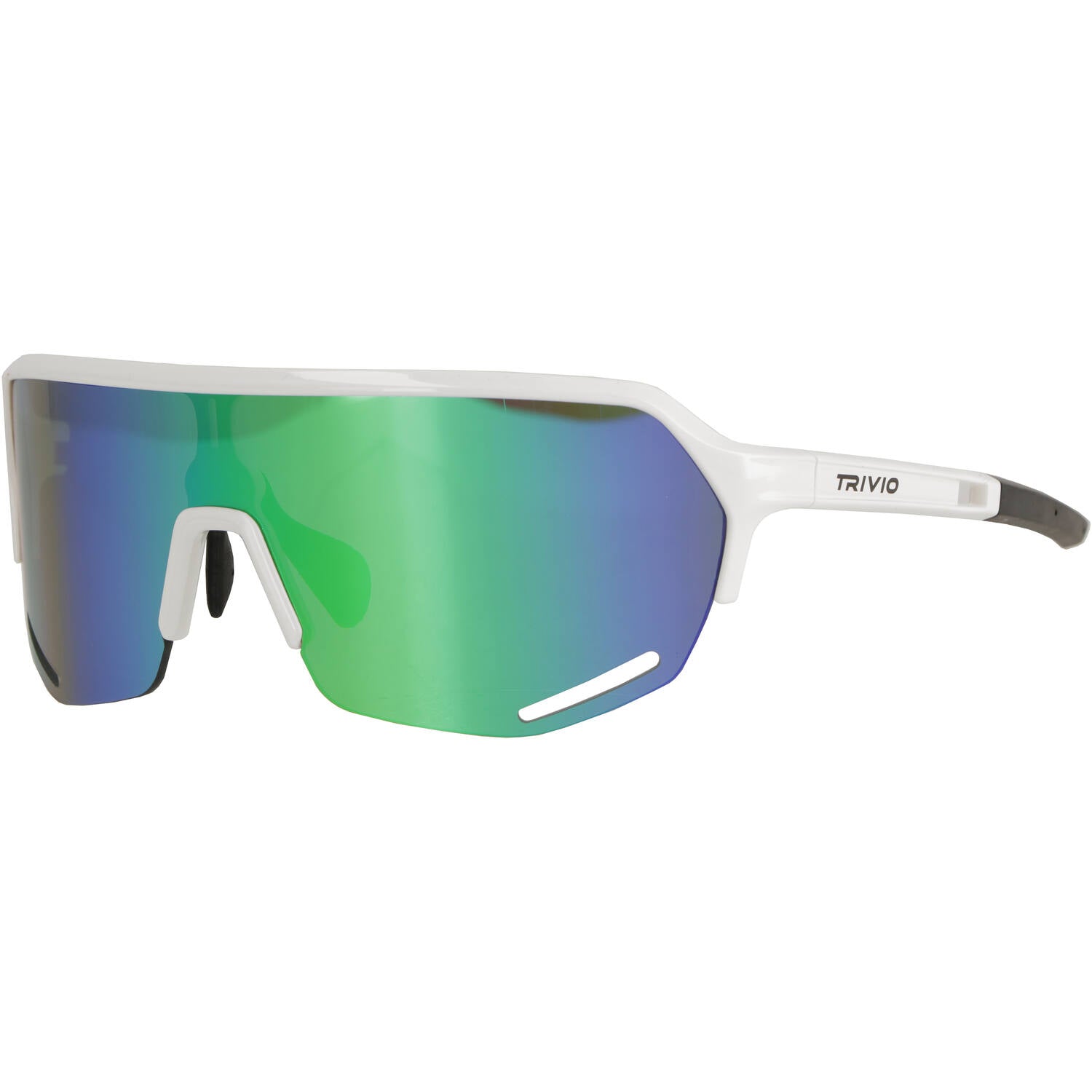 Trivio - Fahrradbrille Hyperion White Revo Green mit extra transparenter Linse