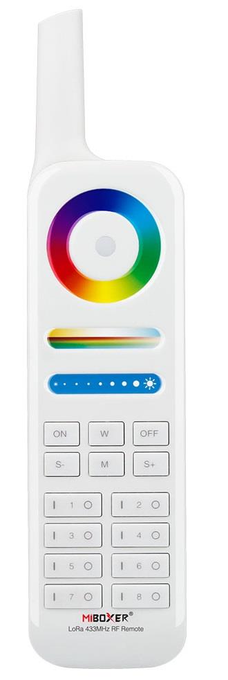 Miboxer RGB-CCT-Fernbedienung 8 Zonen 433 MHz – led0198