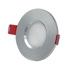 Tronix Einbaustrahler fest, rund, 84 mm, gebürstetes Aluminium, IP65 – 5011010