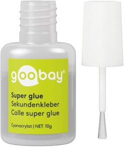 Goobay Sekundenkleberflasche 10 Gramm mit Pinsel – 6453110