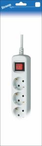 Streamline tcd ra | 6-fach | 3m Kabel | weiß | mit Schalter | 3x1qmm | max. 2500 W – 66720121