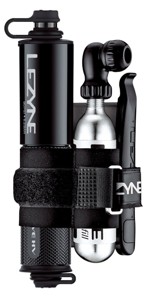 Lezyne CNC-Taschenantrieb, hochspannungsgeladen, inkl. Hebelsatz, 160 psi Minipumpe