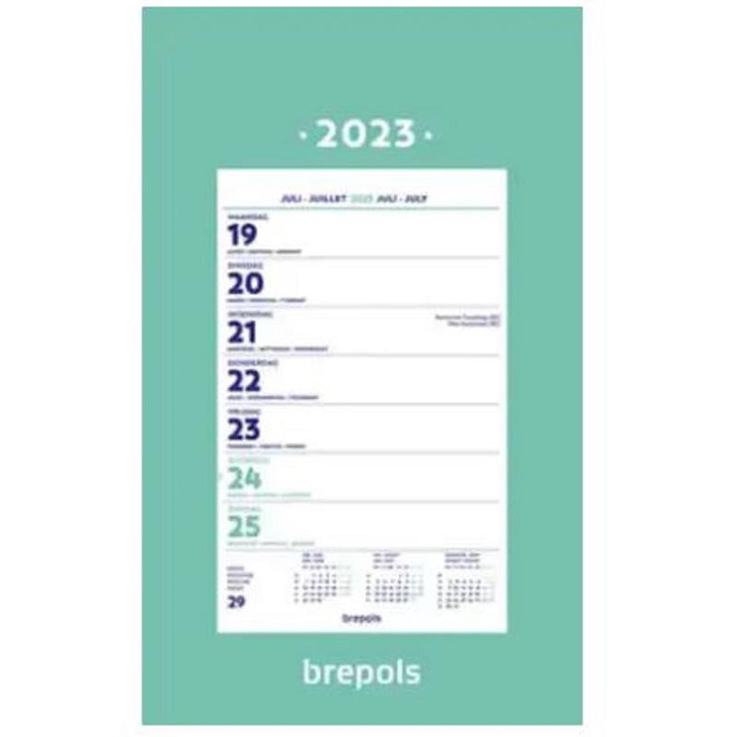 Brepols Wandkalender Woche 2026 geklebt