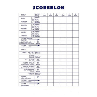 Haza Scoreblock 15x21cm 50 Blatt Packung mit 5 Stück