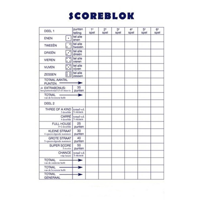 Haza Scoreblock 15x21cm 50 Blatt Packung mit 5 Stück