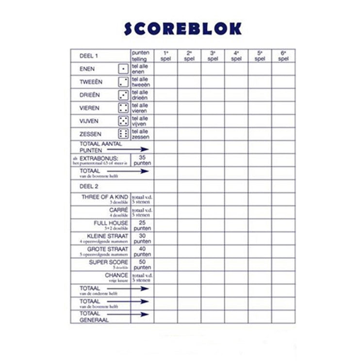 Haza Scoreblock 15x21cm 50 Blatt Packung mit 5 Stück