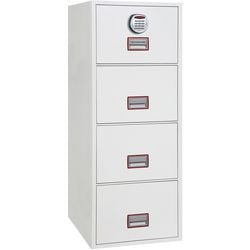 Feuerbeständiger Aktenschrank Phoenix World Class Vertikale Feuerdatei FS2254E Weiß