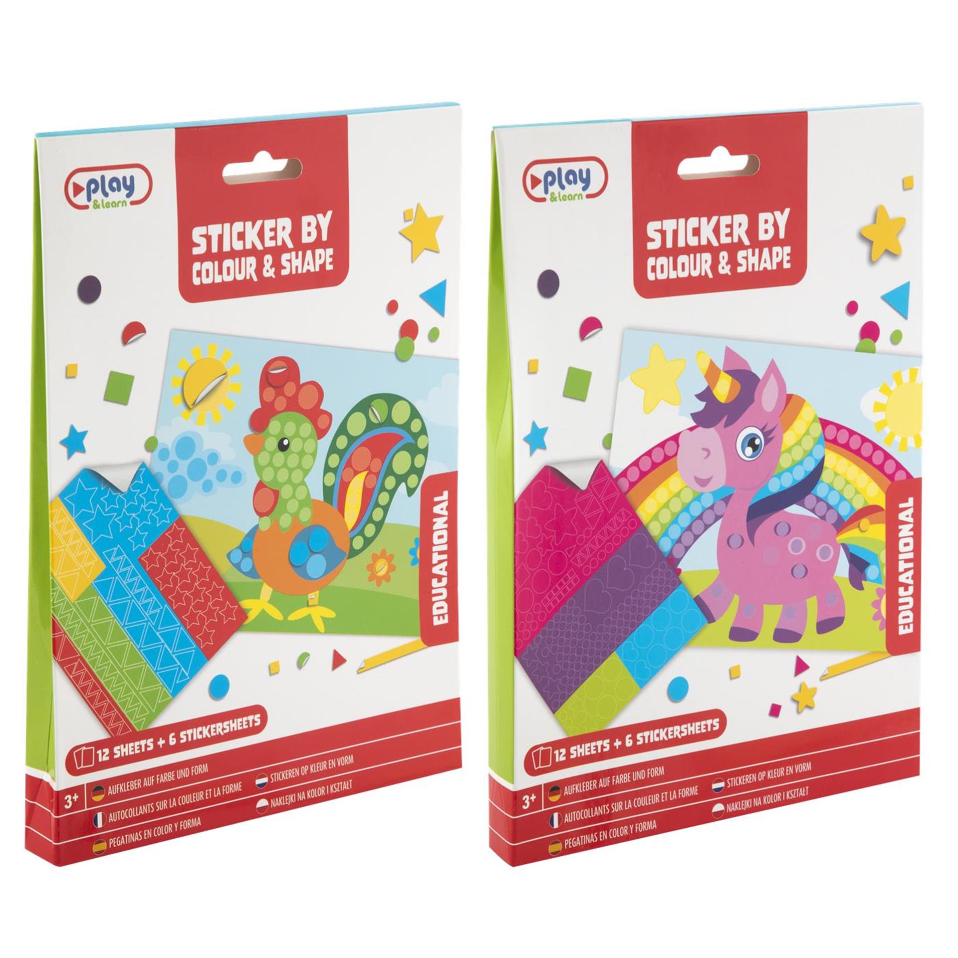 Moxy-Aufkleber nach Farbe und Form, 12 Blatt