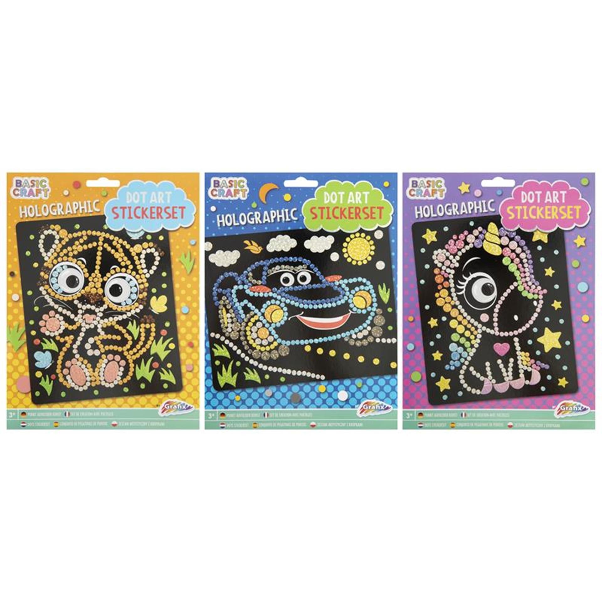 Grafix Holographic Dot Stickerset, 3 ASD. 22 x 18 cm