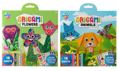 Moxy Origami 19,5x19,5cm 18 viele 2 verschiedene Blumentiere
