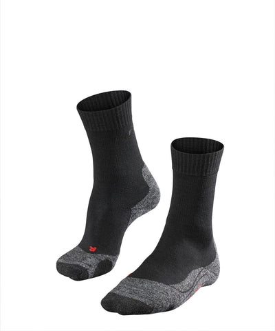 Falke TK2 Anti-Blister Wandersocken aus dickem Woll-Funktionsmaterial Damen Schwarz - Größe 39-40