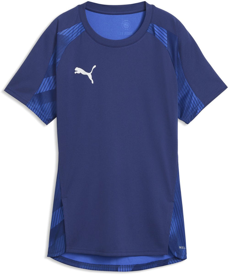 Puma Individual Blaze Jersey Damen-Sportshirt – Blue Jewel – Weiß