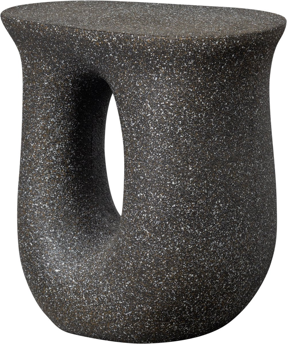 Woood Mason Beistelltisch mit Sprenkeln – Magnesium – Schwarz – 45 x 42 x 33 cm
