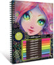 Nebulöse Sterne – Malbuch – Farbe auf schwarzem Papier – Metallic-Gelstifte – Farben