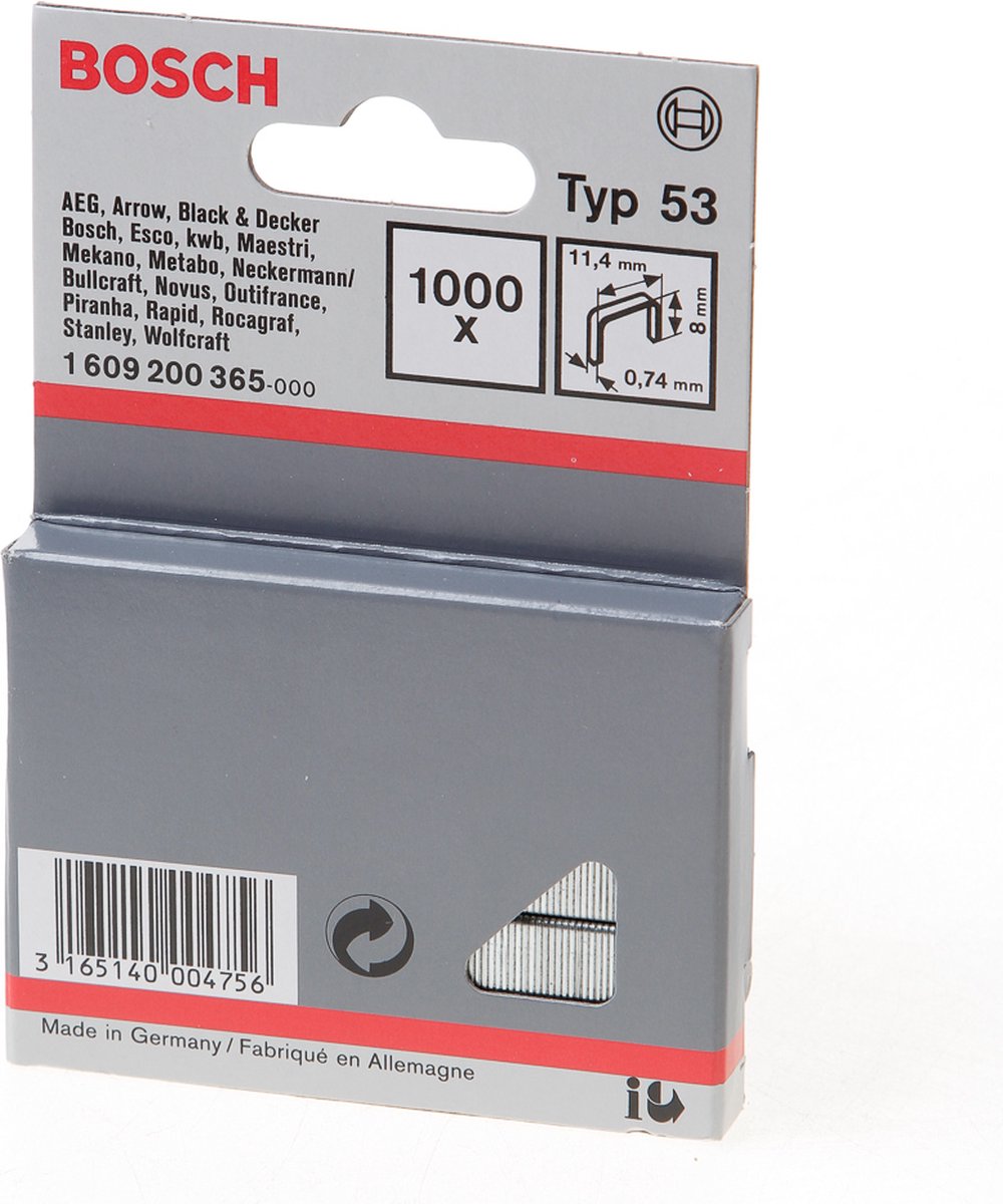 Bosch-Zubehör nicht Typ 53 11,4 x 0,74 x 8 mm 1000 Stück – 1609200365