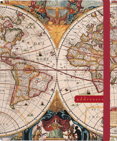 Peter Pauper Adressbuch groß – Old World – mit elastischem Verschluss – 16 x 21 cm