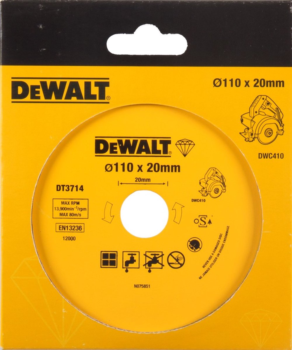 Dewalt Zubehör Diamanttrennscheibe für Fliesen, ø110x20mm (dwc410) – dt3714-qz